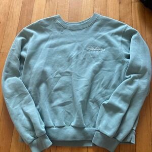 Hollister California Women Green Crewneck Sweatshirt Embroidered Logo XS